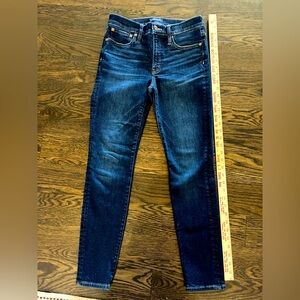 J. Crew woman's 27, 9” high rise skinny toothpick jeans stretch dark denim